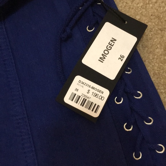 LF skirt carmar denim blue mini  jean 26 lace up - Picture 2 of 4